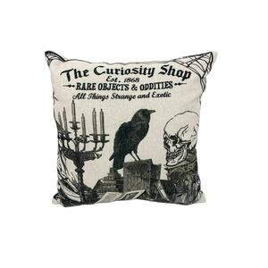 The Curiosity Shop Square Pillow Stamp Printed Halloween